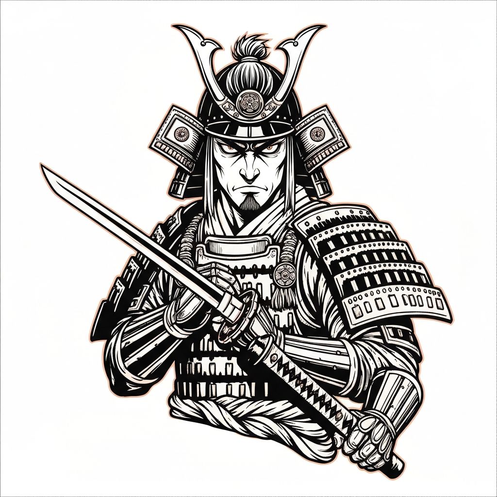 Samurai Shadow Vector